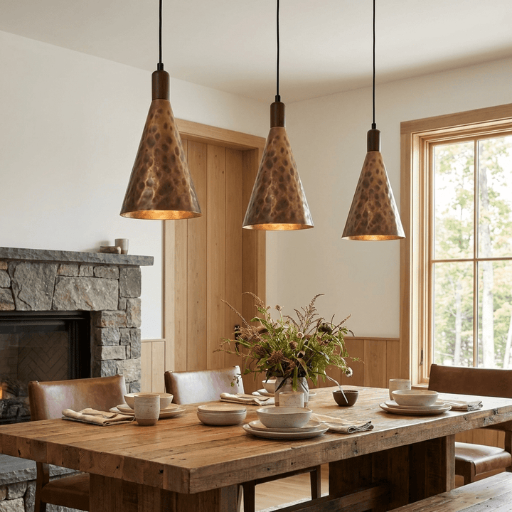 Dravik Hammered Brass Pendant Collection - Vakkerlight