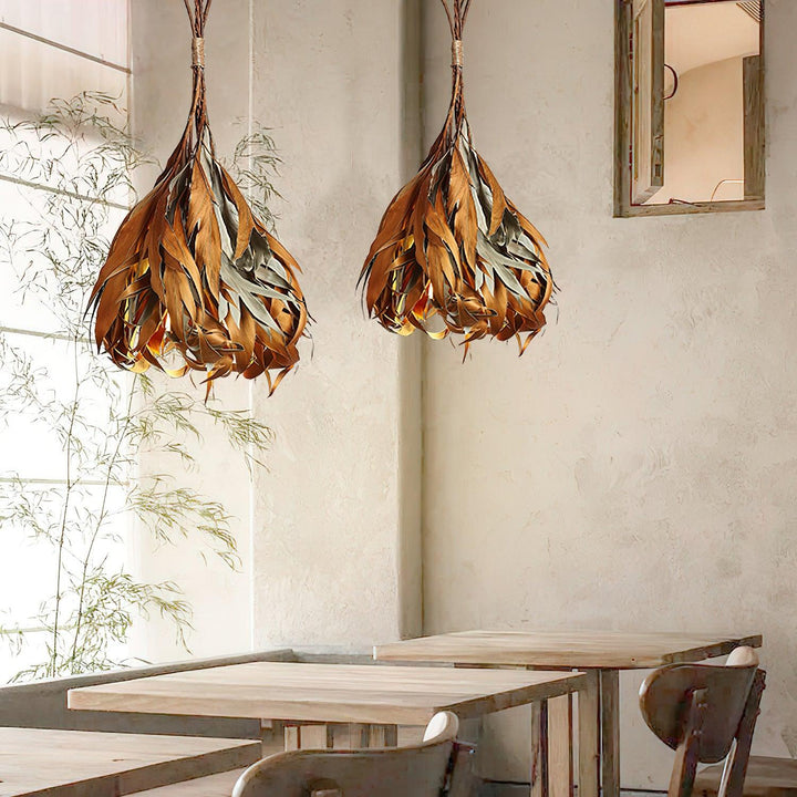 Dried Branch Leaf Pendant Lamp - Vakkerlight