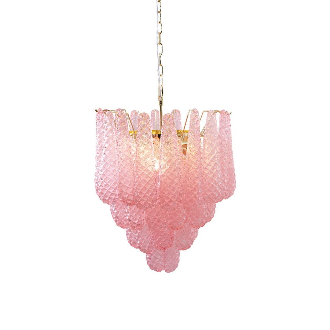 Murano Pink Glass Droplet Chandelier - Vakkerlight
