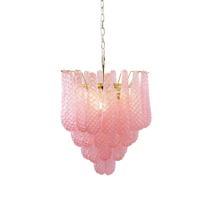 Murano Pink Glass Droplet Chandelier - Vakkerlight
