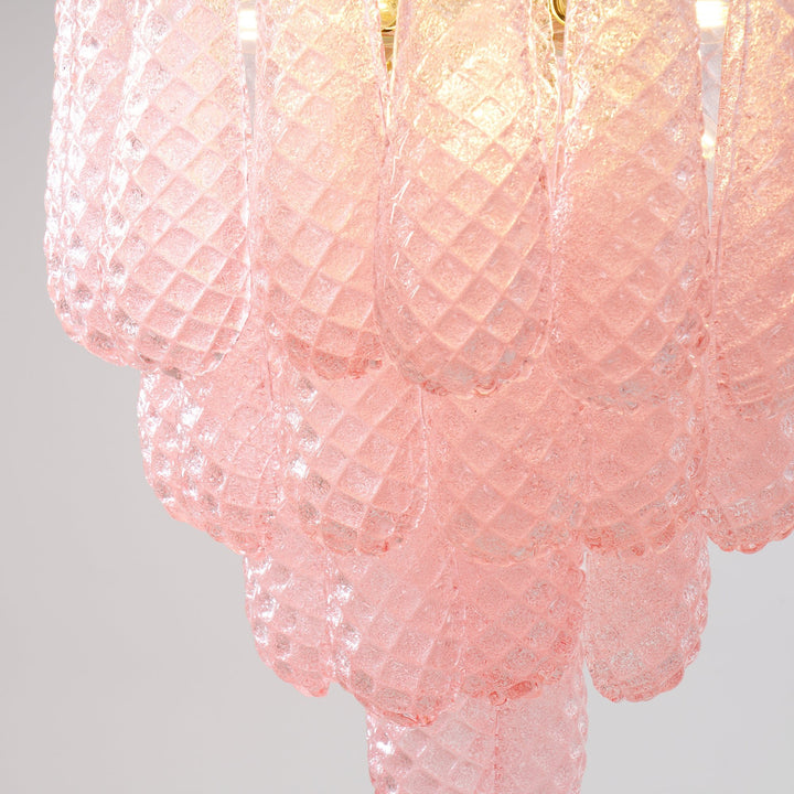 Murano Pink Glass Droplet Chandelier - Vakkerlight