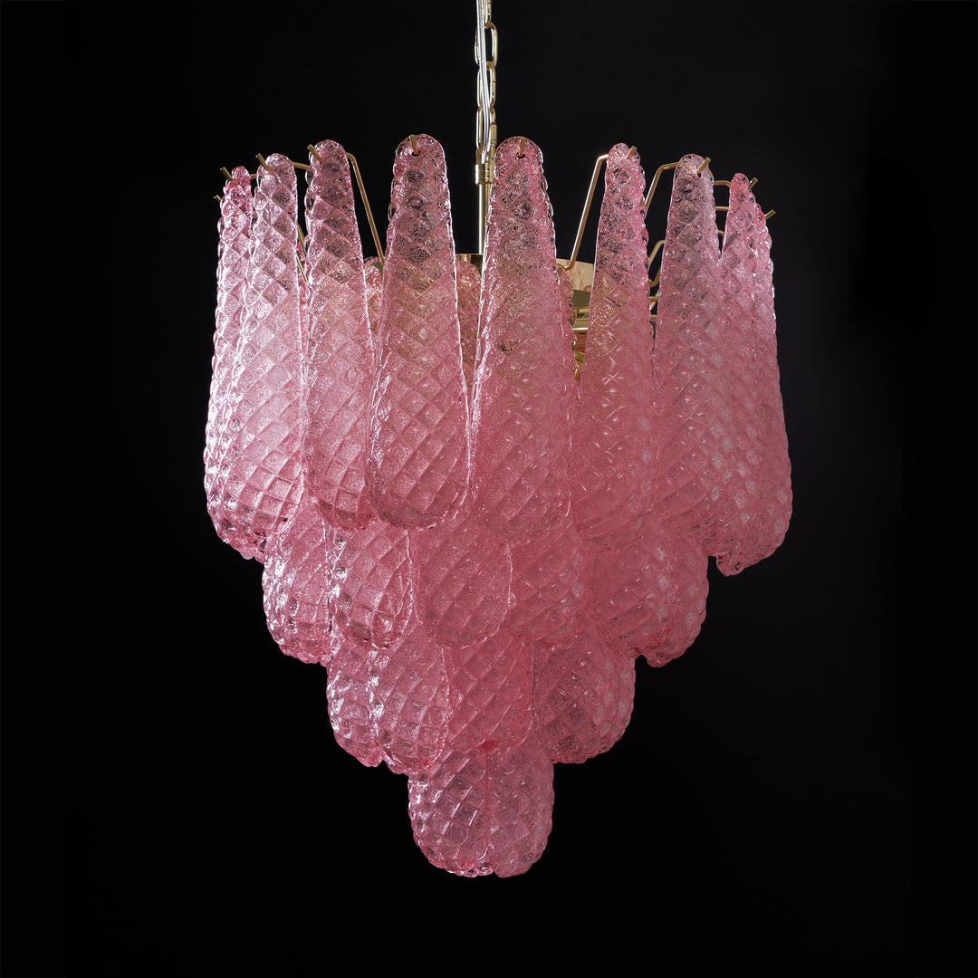 Murano Pink Glass Droplet Chandelier - Vakkerlight