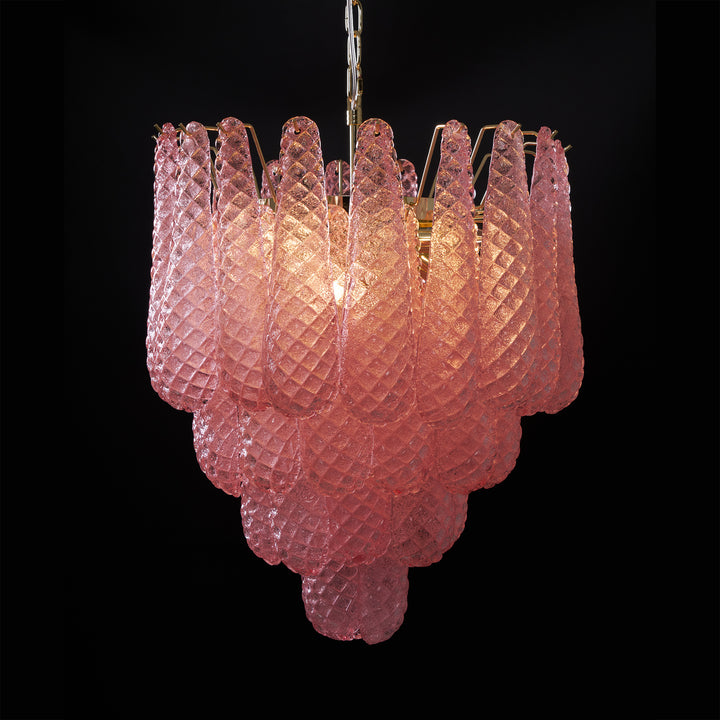 Murano Pink Glass Droplet Chandelier - Vakkerlight
