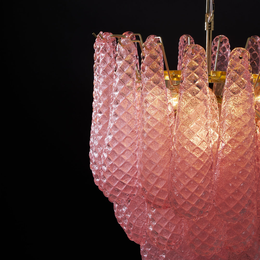 Murano Pink Glass Droplet Chandelier - Vakkerlight