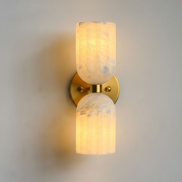 Dual Alabaster Ribbed Wall Sconce - Vakkerlight