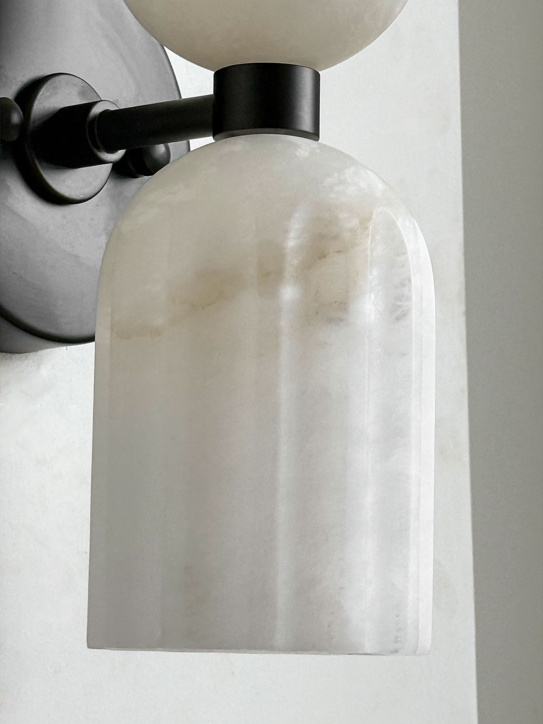 Dual Alabaster Ribbed Wall Sconce - Vakkerlight