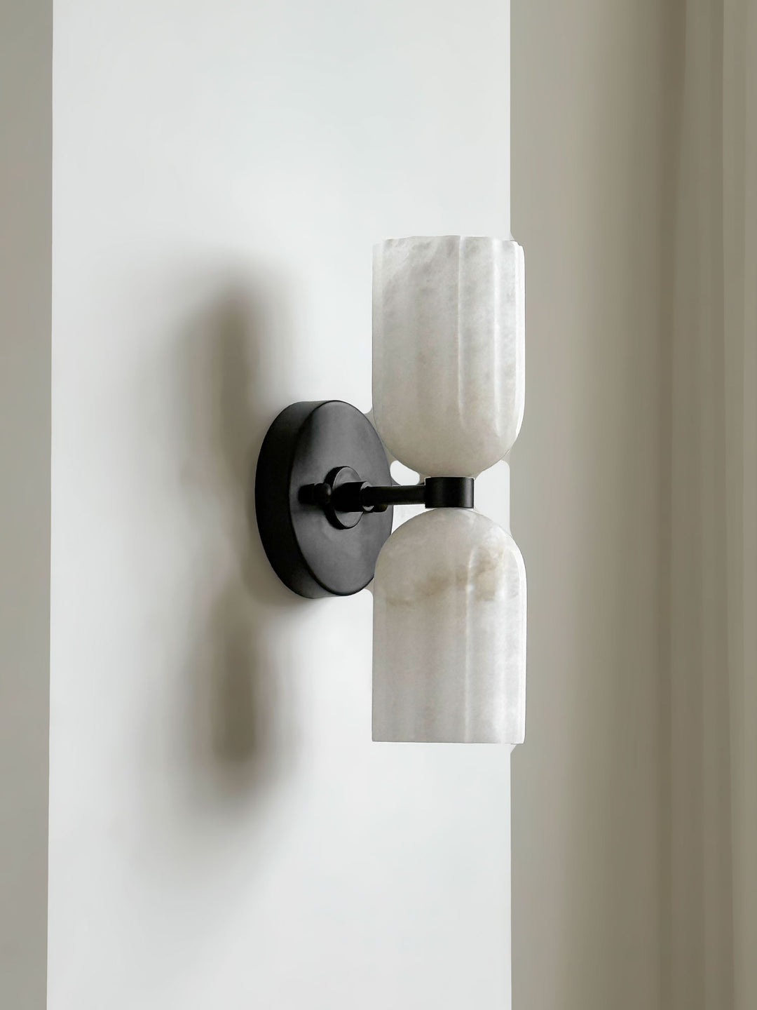 Dual Alabaster Ribbed Wall Sconce - Vakkerlight