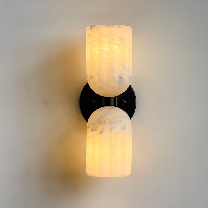 Dual Alabaster Ribbed Wall Sconce - Vakkerlight