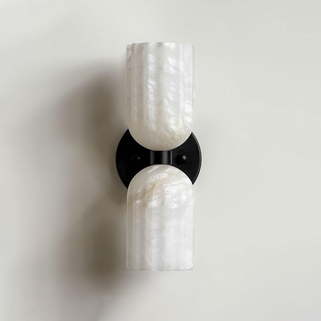 Dual Alabaster Ribbed Wall Sconce - Vakkerlight