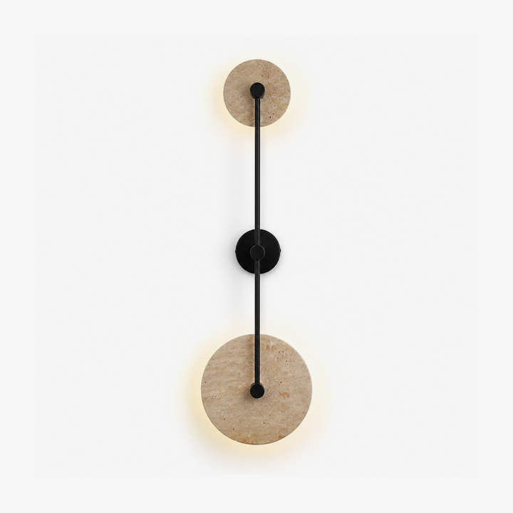 Dual Disc Travertine Wall Sconce