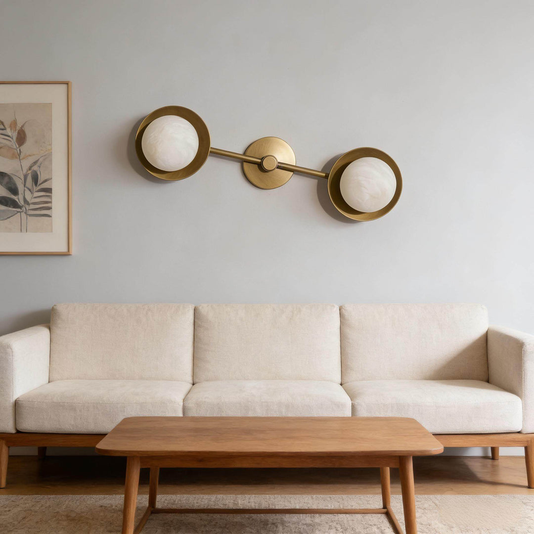 Dual Halo Alabaster Wall Light - Vakkerlight