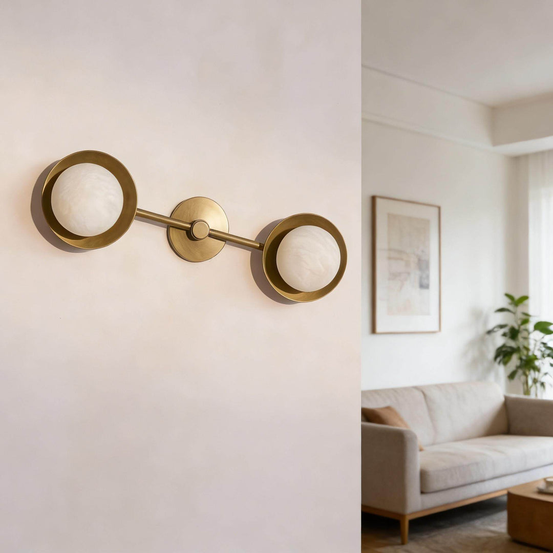 Dual Halo Alabaster Wall Light - Vakkerlight