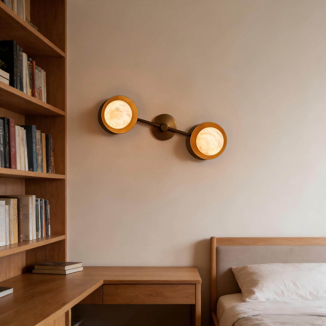 Dual Halo Alabaster Wall Light - Vakkerlight
