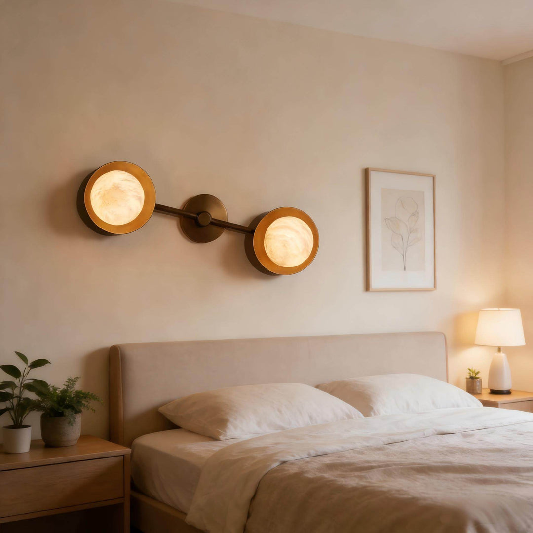 Dual Halo Alabaster Wall Light - Vakkerlight