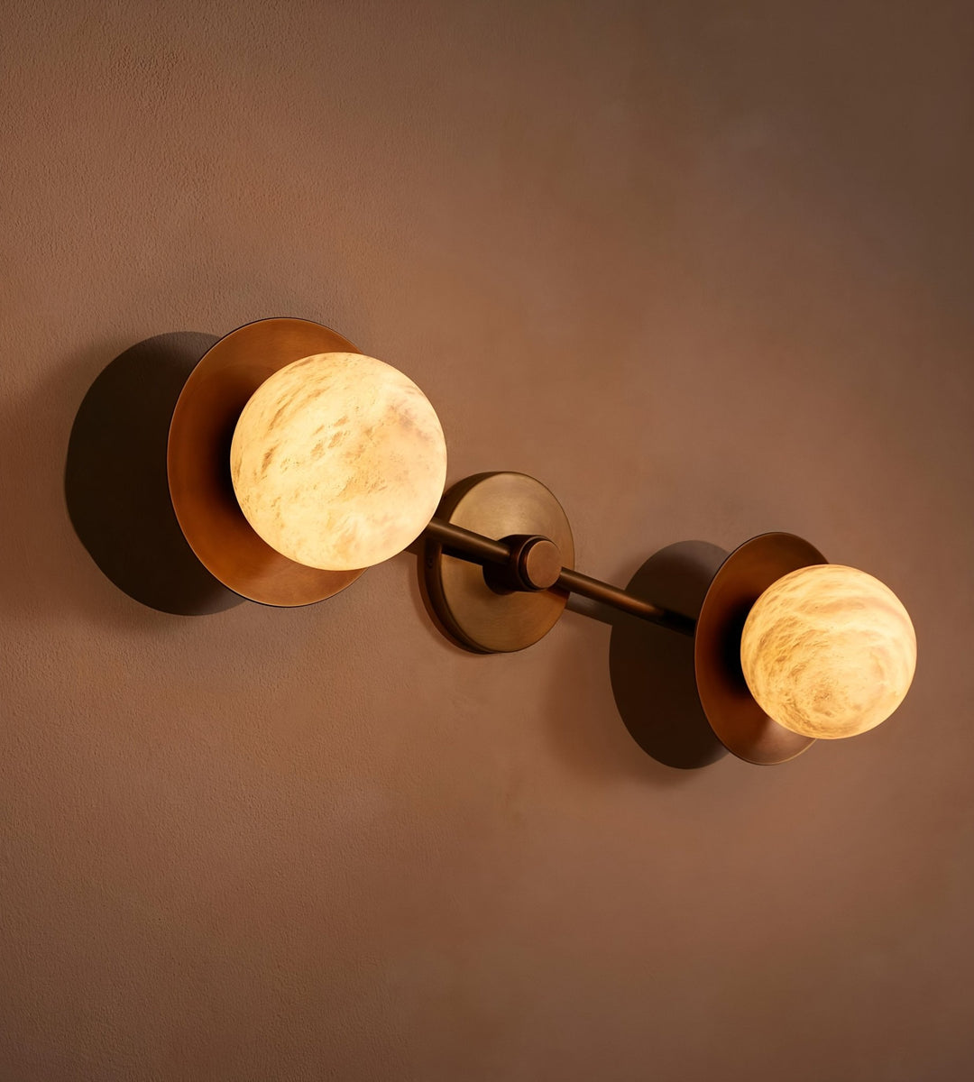 Dual Halo Alabaster Wall Light - Vakkerlight