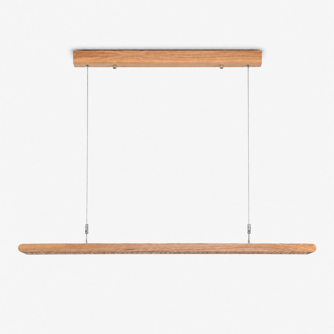 Dual Louver Wood Linear Pendant Lamp