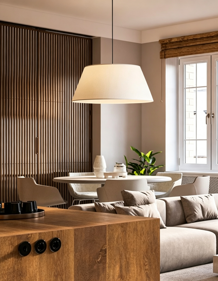 Dune Tapered Fabric Pendant Light