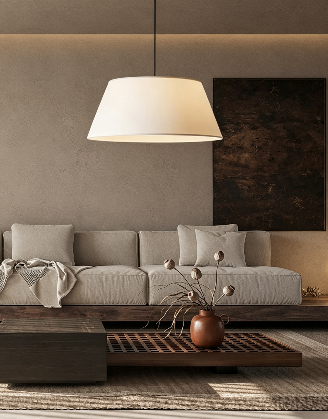 Dune Tapered Fabric Pendant Light