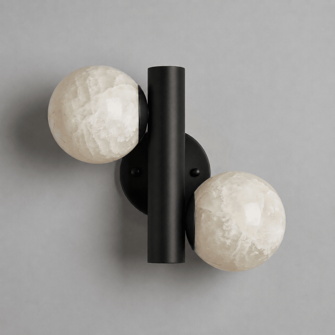 Duo Alabaster Globe Wall Sconce - Vakkerlight