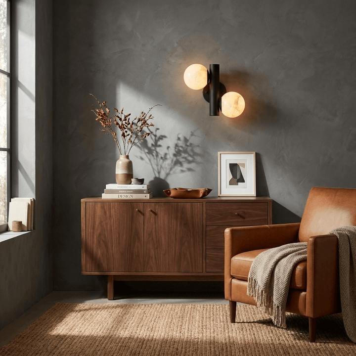 Duo Alabaster Globe Wall Sconce - Vakkerlight