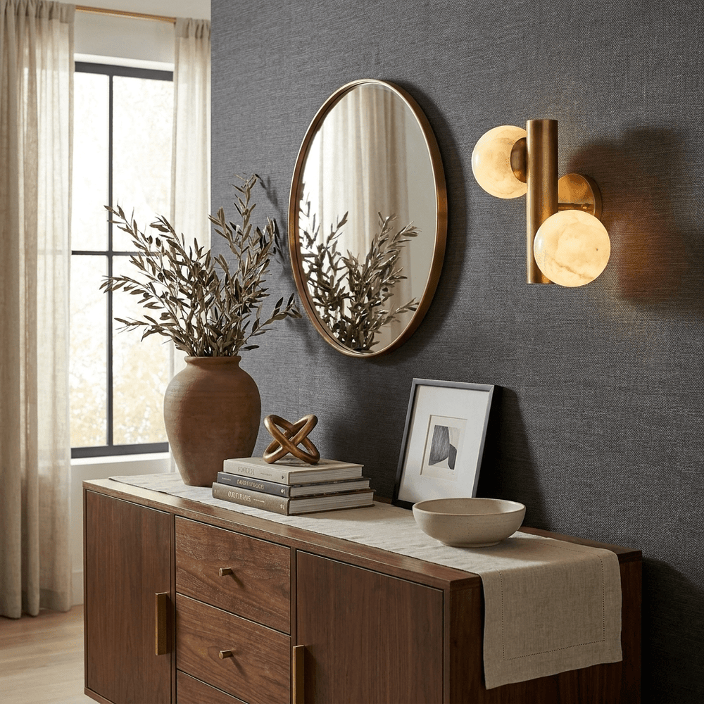 Duo Alabaster Globe Wall Sconce - Vakkerlight