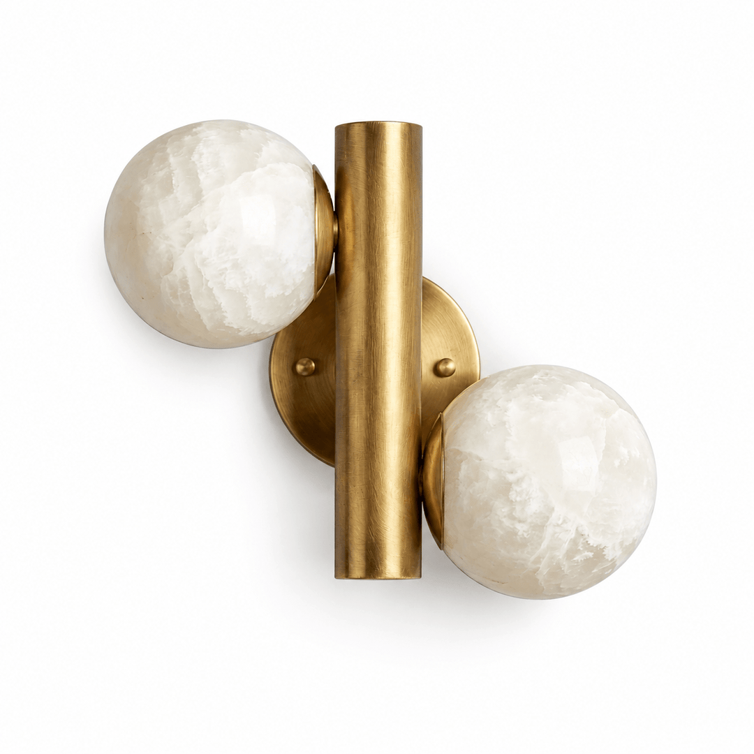Duo Alabaster Globe Wall Sconce - Vakkerlight