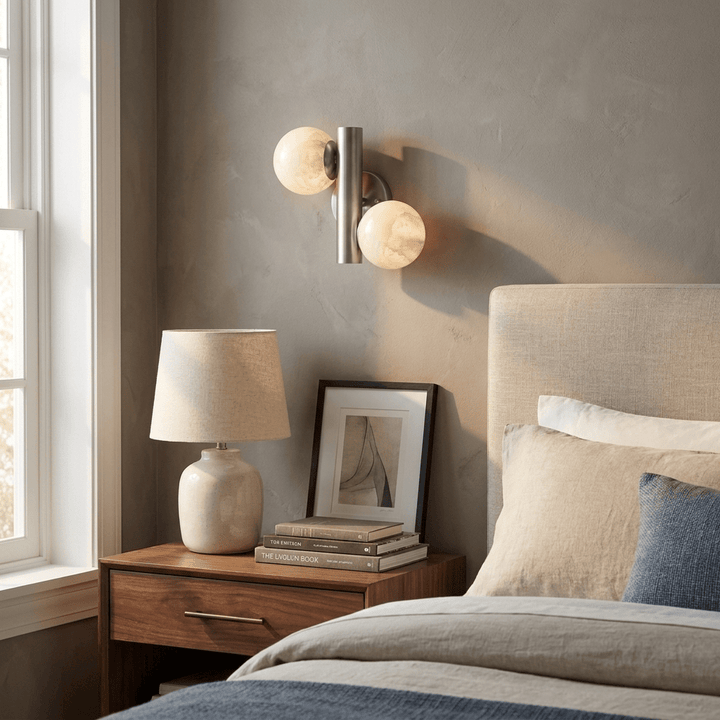 Duo Alabaster Globe Wall Sconce - Vakkerlight