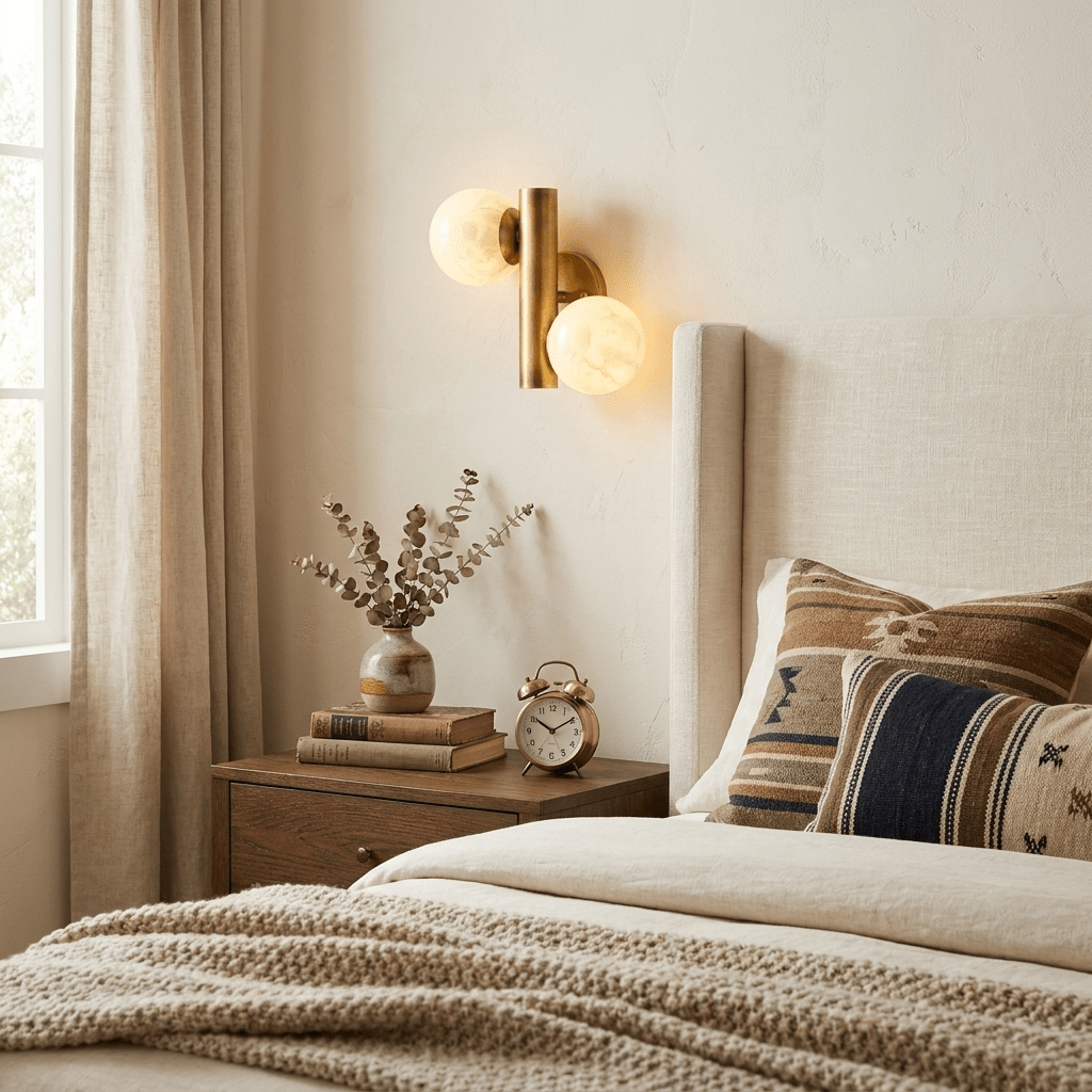 Duo Alabaster Globe Wall Sconce - Vakkerlight