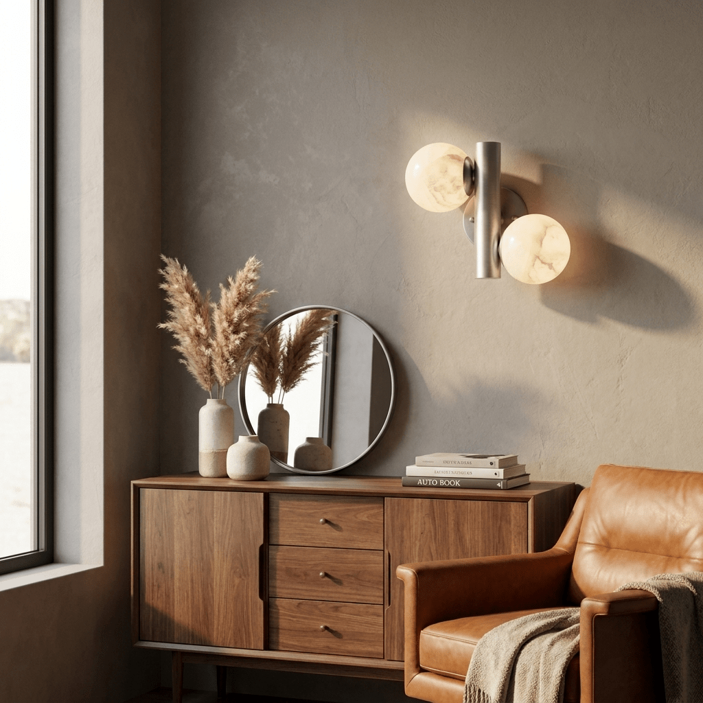 Duo Alabaster Globe Wall Sconce - Vakkerlight
