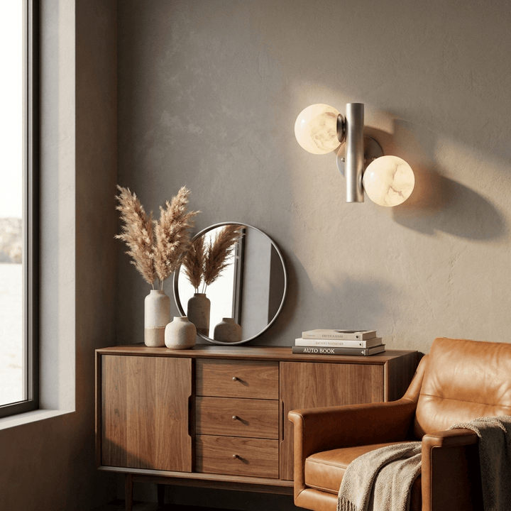 Duo Alabaster Globe Wall Sconce - Vakkerlight