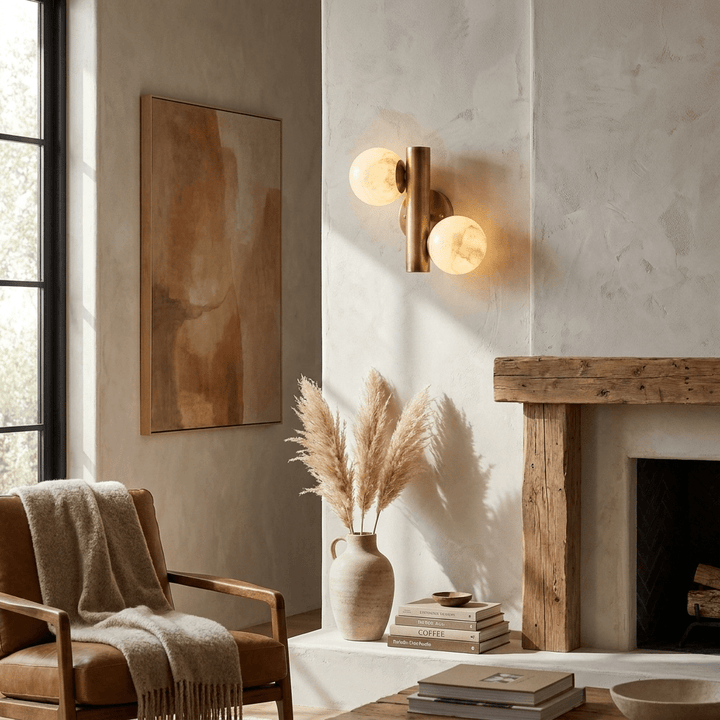 Duo Alabaster Globe Wall Sconce - Vakkerlight