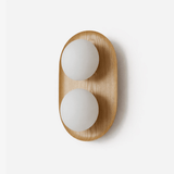 Duo Orb Holz-Wandleuchte