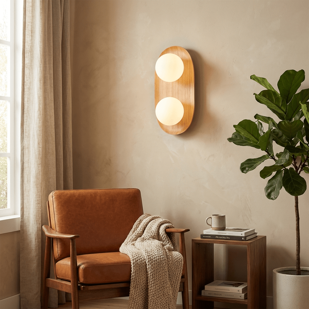 Duo Orb Wood Wall Lamp - Vakkerlight