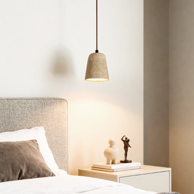 Earthy Travertine Cone Pendant Light - Vakkerlight