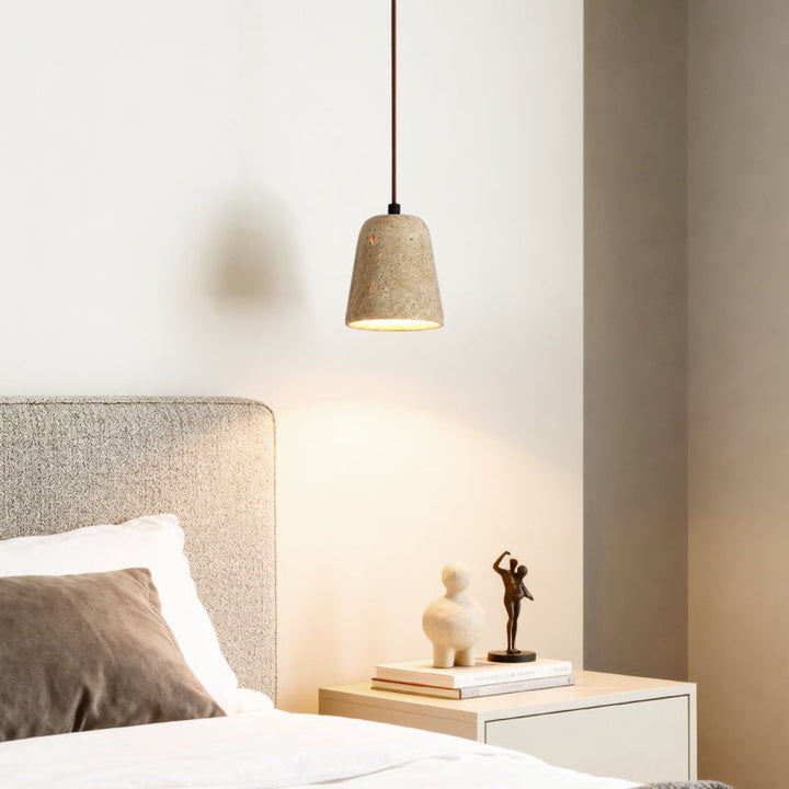 Earthy Travertine Cone Pendant Light - Vakkerlight