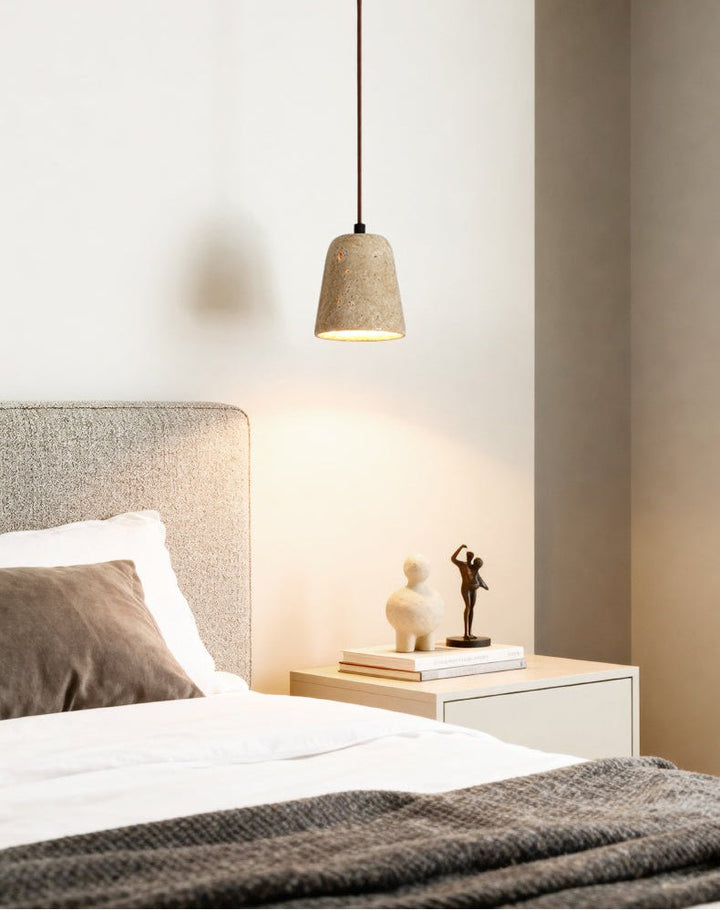 Earthy Travertine Cone Pendant Light - Vakkerlight