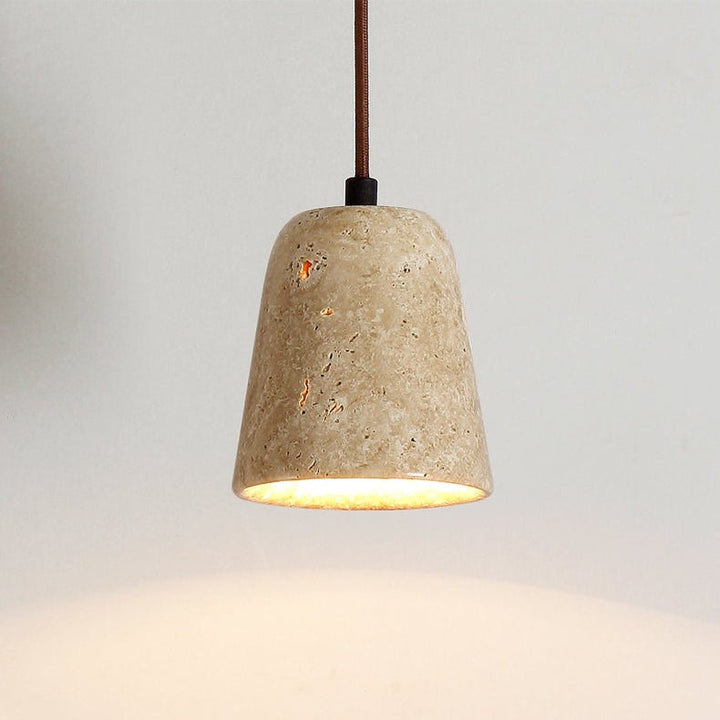 Earthy Travertine Cone Pendant Light - Vakkerlight