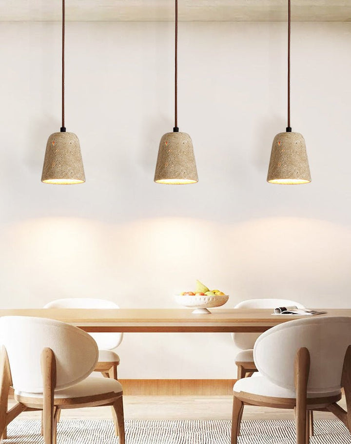Earthy Travertine Cone Pendant Light - Vakkerlight