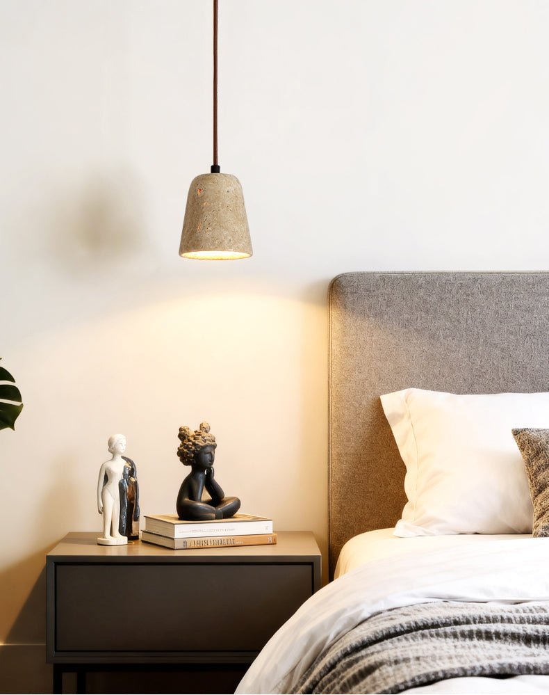 Earthy Travertine Cone Pendant Light - Vakkerlight