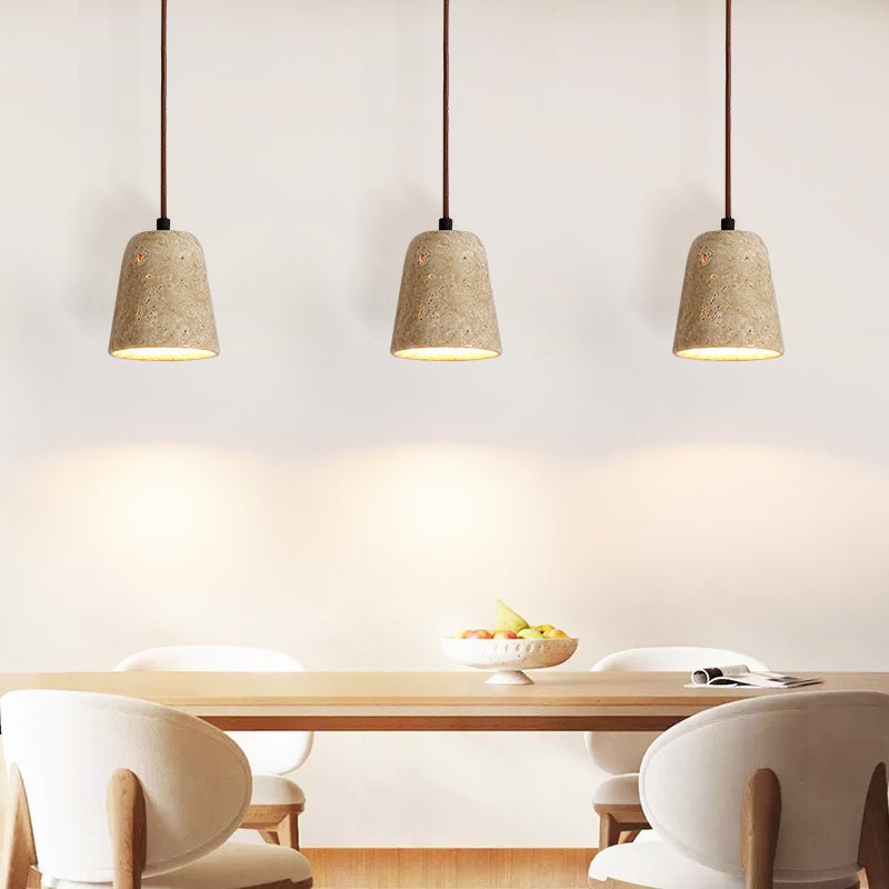 Earthy Travertine Cone Pendant Light - Vakkerlight