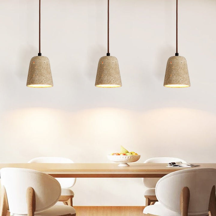 Earthy Travertine Cone Pendant Light - Vakkerlight