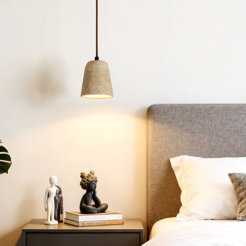 Earthy Travertine Cone Pendant Light - Vakkerlight