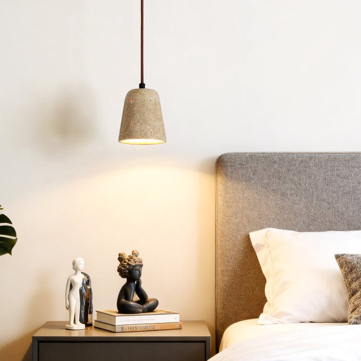 Earthy Travertine Cone Pendant Light - Vakkerlight