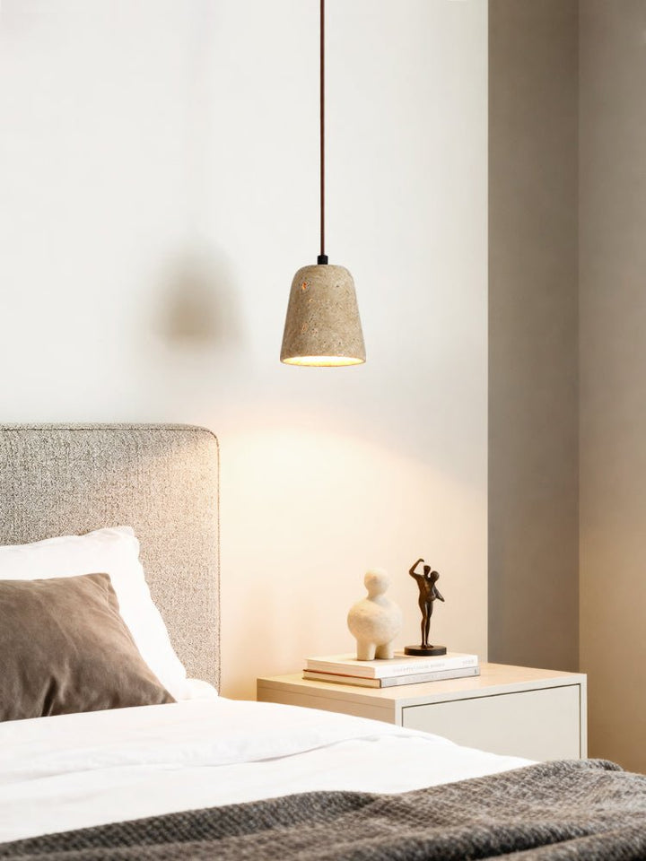Earthy Travertine Cone Pendant Light - Vakkerlight