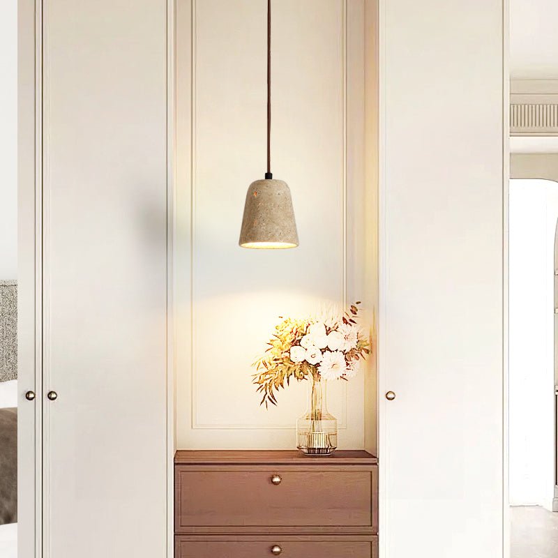 Earthy Travertine Cone Pendant Light - Vakkerlight