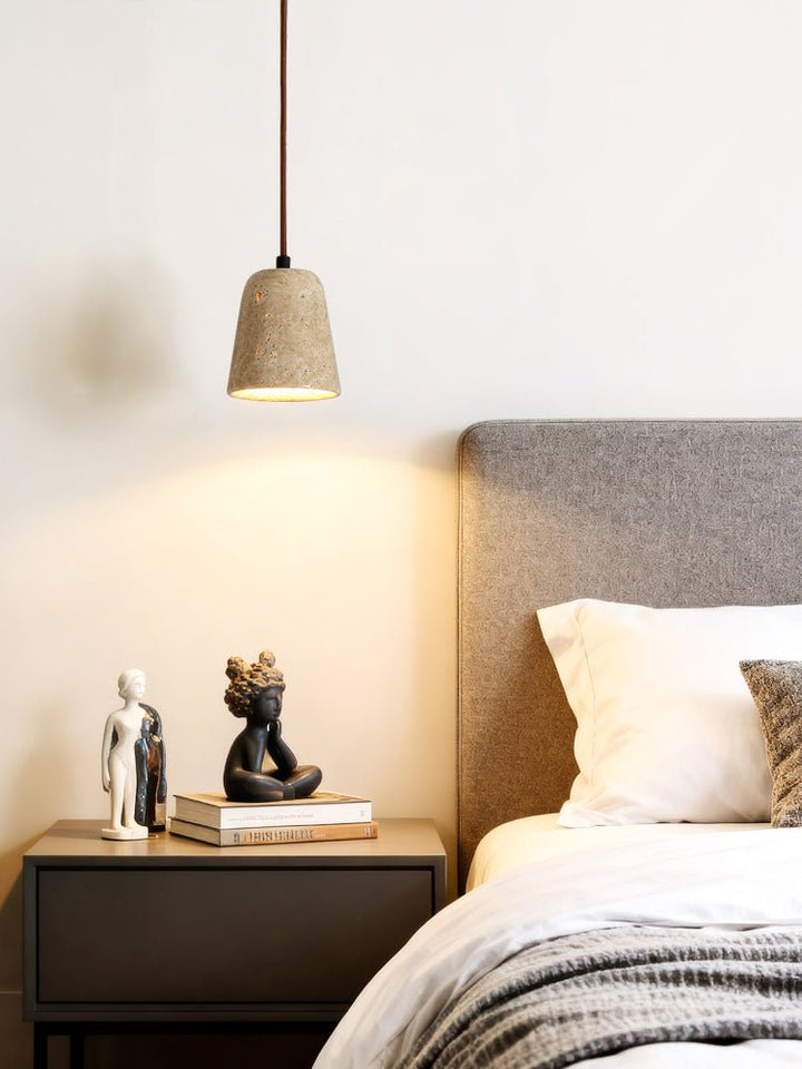 Earthy Travertine Cone Pendant Light - Vakkerlight