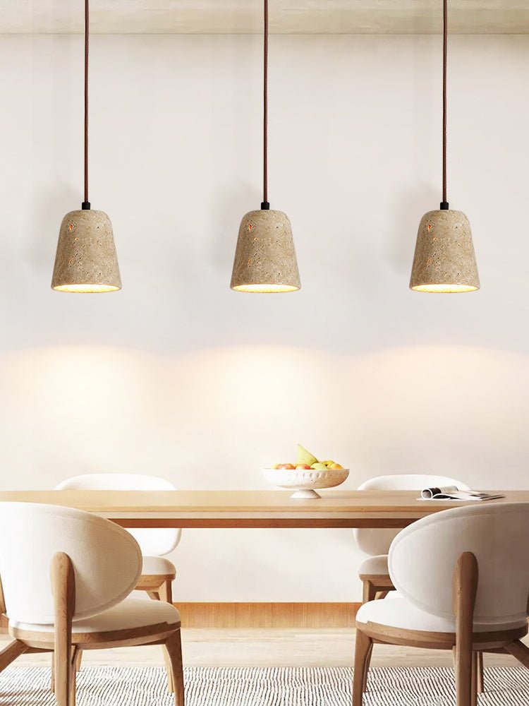Earthy Travertine Cone Pendant Light - Vakkerlight