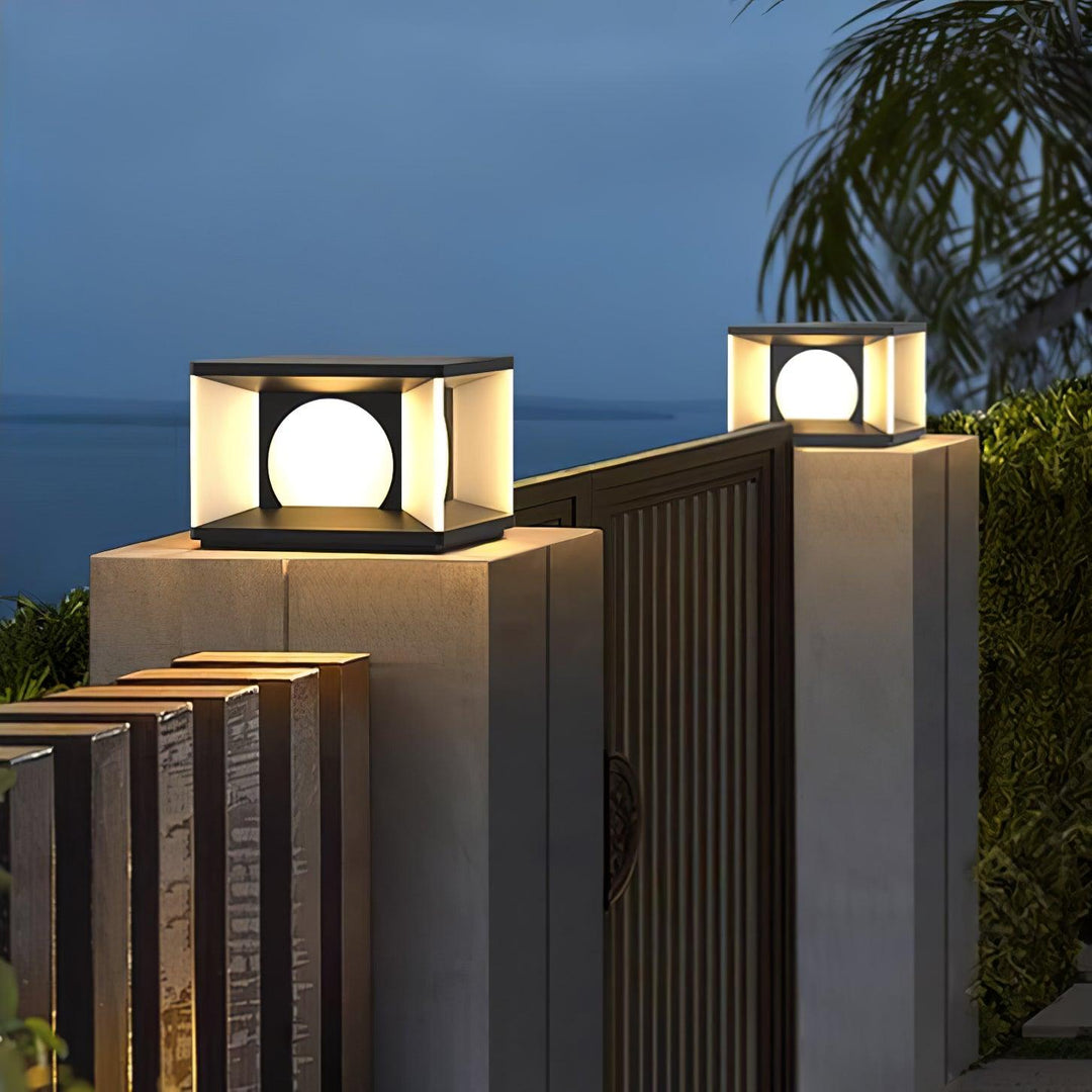 Eclipse Cube Outdoor Post Light - Vakkerlight