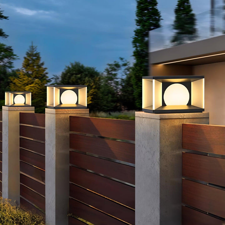 Eclipse Cube Outdoor Post Light - Vakkerlight