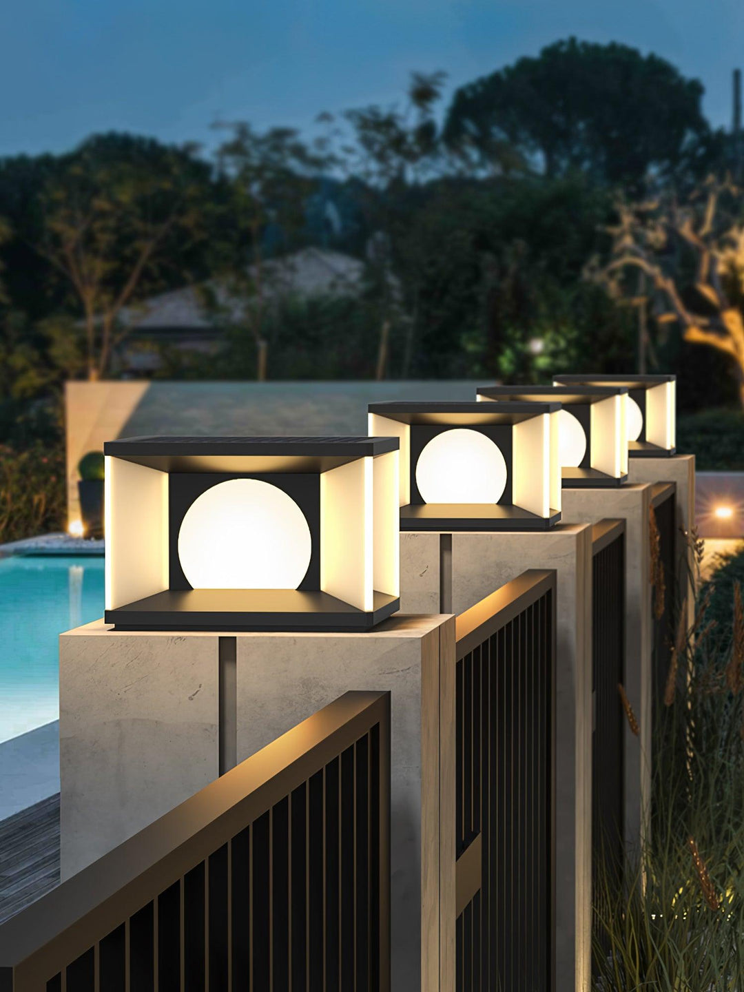 Eclipse Cube Outdoor Post Light - Vakkerlight